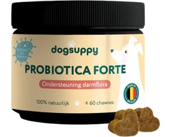 Probiotica Forte [met kip] - Voor Optimale Darmgezondheid - 100% Natuurlijk - 60 heerlijke snoepjes - Ondersteunt Spijsvertering & Weerstand - Bij Moeilijke ontlasting, Krabben, Poten likken en Allergieën - 3.4 miljard CFU Probiotica per snoepje