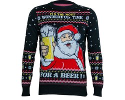 Kerstman met bier kersttrui - Maat XL - Foute Kersttrui - DrunkenDinos - Gebreide kersttrui - Foute trui - Feestkleding - Kerstkleding - Foute kleding - Kerst trui - Kersttrui dames - Kersttrui heren - Lelijke Kersttrui - Grappige Kersttrui -
