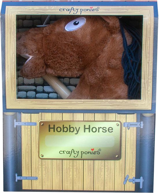 Stokpaard Crafty Ponies Hobby Horse Bruin + Staldoos & Hoofdstel van Crafty Ponies — afbeelding 3