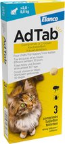 AdTab Kat 48 mg - 2,0-8,0 kg - 2 x 3 tabletten - Anti Vlooien en Teek - Kauwtabletten