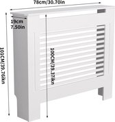 Mason® - Radiator Ombouw - Radiator Kast - Radiator Kant En Klaar - Verwarming Ombouw - Radiator Bekleding - Horizontaal - Wit - S
