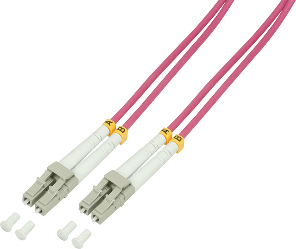 Glasfaser Patchkabel OM4 50/125Ã LC-LC 20m roze