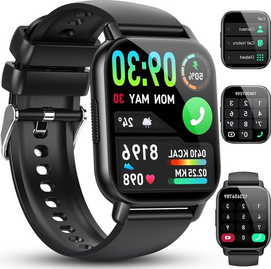 Gydom Smartwatch voor heren dames, met telefoonfunctie Alexa, Voor Android IOS, IP68 waterdicht, 1.8Fitness Horloge, 100 Sport Modi, SpO2 Hartslagmeter Stress Slaap Monitor, 100 Wijzerplaten, Roze