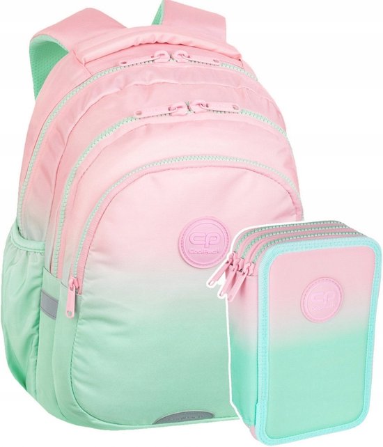Sac à dos scolaire CoolPack Sac d'école 1-3 classes Dégradé Fraise Menthe