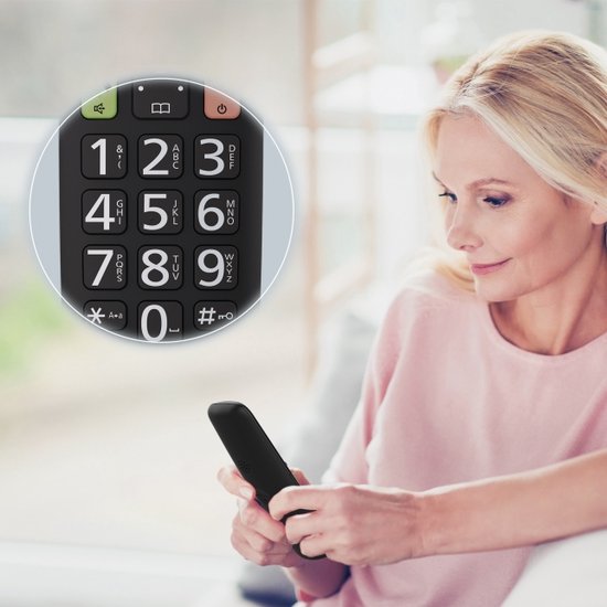 Panasonic KX-TGU-112EXB, Senioren DECT huistelefoon, grote toetsen, 2 handsets, zonder antwoordapparaat, zwart foto 3