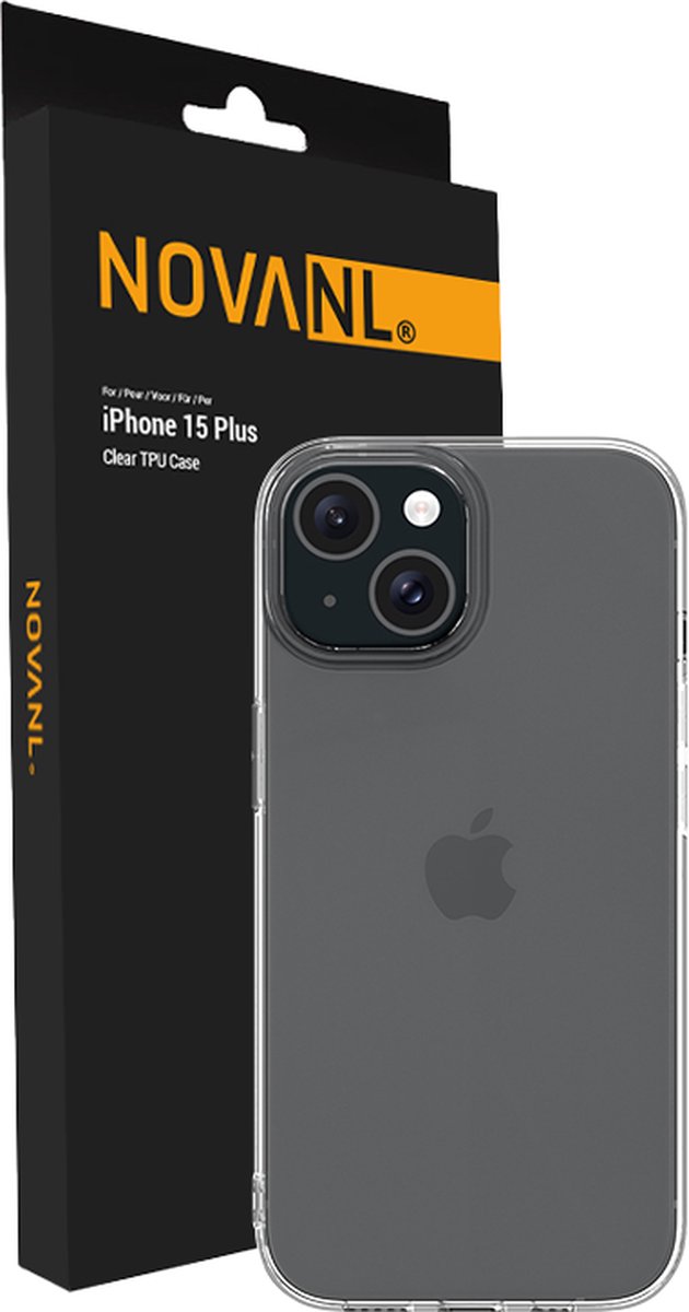 NOVANL Telefoonhoesje - Geschikt voor iPhone 15 Plus Hoesje - Transparant - Siliconen - GSM Hoesje - Doorzichtig