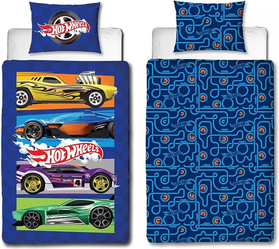 NICHIYOBI Hot Wheels Dekbedovertrek-beddengoedset NICHIYOBI Hot Wheels Dekbedovertrek-beddengoedset