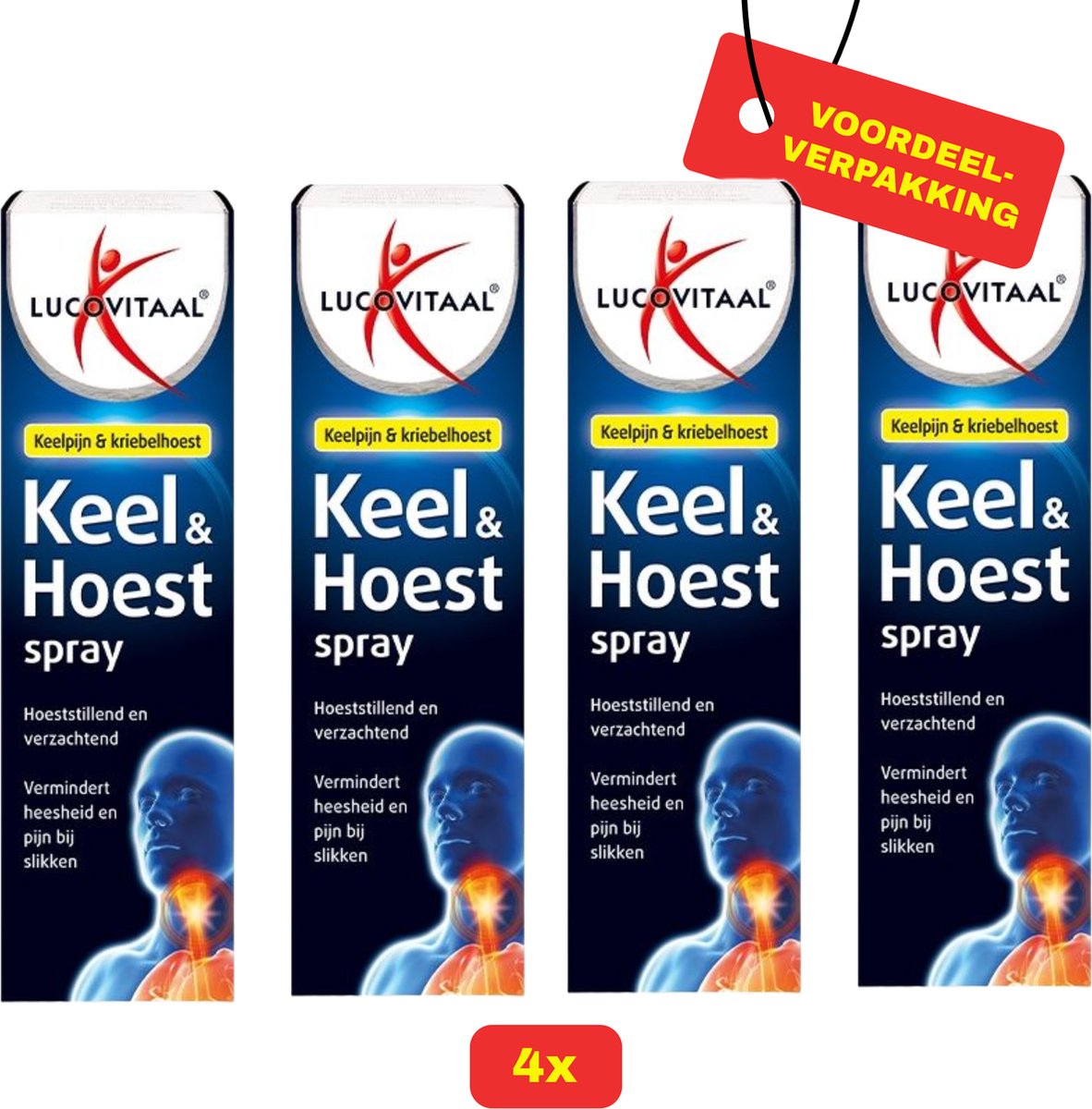 Goedkoopste 4x Lucovitaal Keel Hoestspray 4x 20 ml - voordeelverpakking!