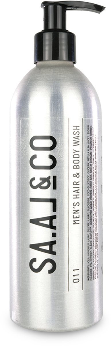 SA.AL&CO Men's Hair & Body Wash – Vegan Shampoo & Douchegel – Natuurlijke Mannenverzorging – NatCert Gecertificeerd – 350ml