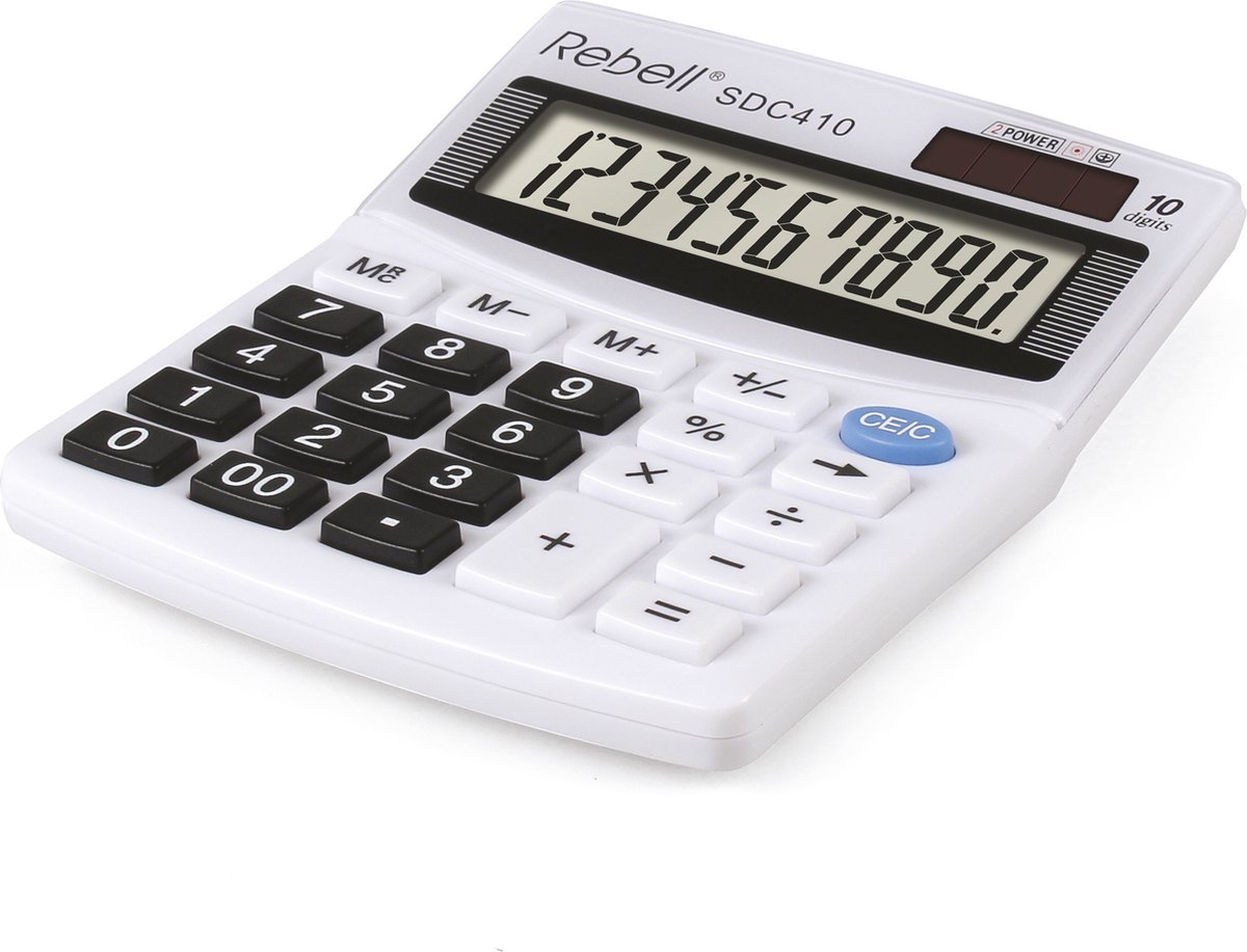 Rebell calculator - SDC410 BX - wit - RE-SDC410-BX