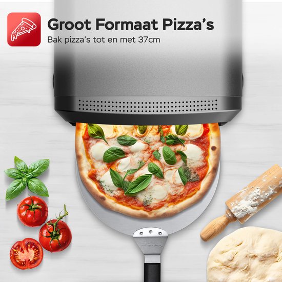 TurboTronic PO14 Elektrische Pizza Oven - Slimme Pizzaoven tot 450 °C - Zwart — afbeelding 5