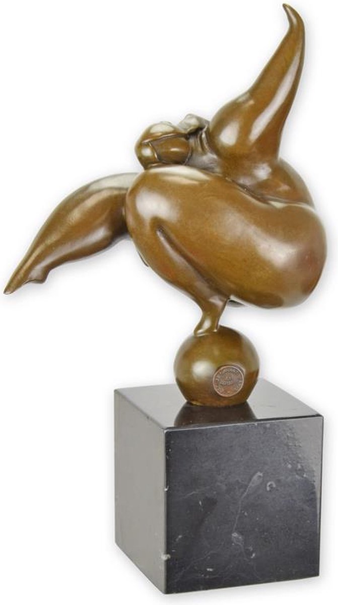 Dansende naakte dame - Bronzen beeld - modern - 26,8 cm hoog