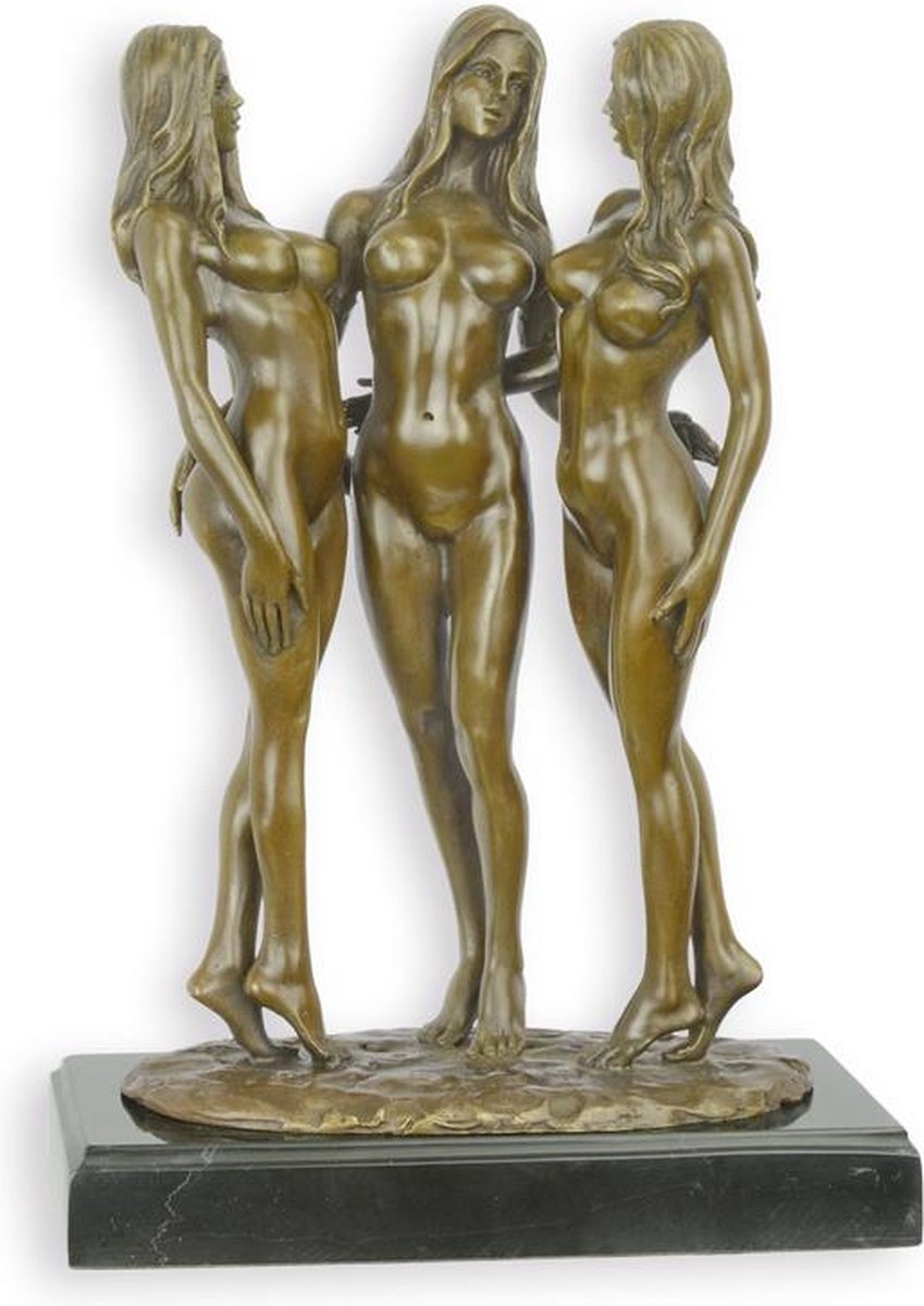 3 Schoonheden - Bronzen beeld - sculptuur - 29,7 cm hoog