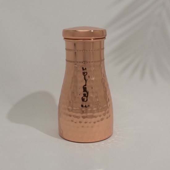 Puur Koperen Beker Bloempatroon Geheel - 300 ml - Ayurveda Specialist