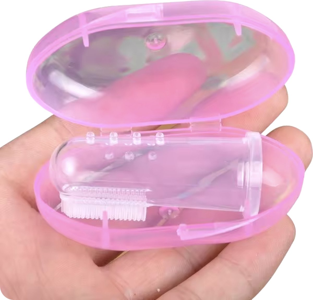 Tandenborstel Baby - Vingertandenborstel - Kleur: Roze - Pasgeboren Tandenverzorging - Siliconen Borstel voor Zuigeling en Kind - Orale Hygiëne Tanden Cleaning - Baby Tandenborstel voor Mondverzorging