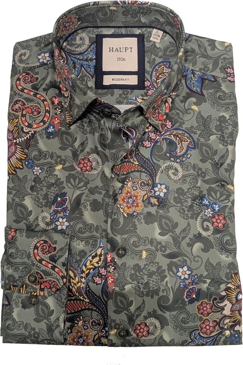Haupt designshirt modern fit groen