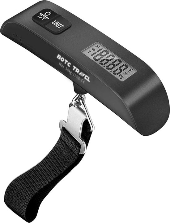 BOTC digitale kofferweegschaal – 50kg – weeghaak – thermometer – AEB00105