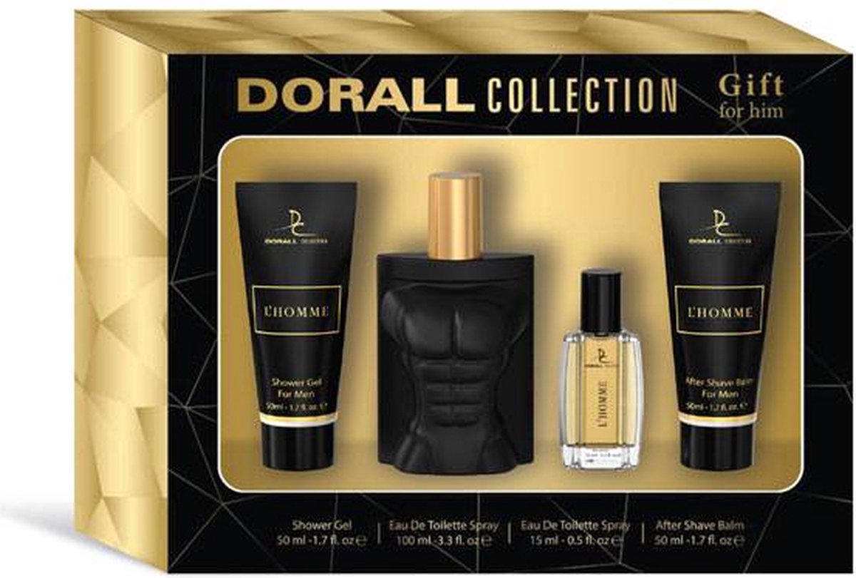 Goedkoopste Dorall Geschenkset Giftset heren parfum L’Homme 115mledt 100ml After Shawer 2024