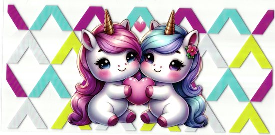Foto: Uv dtf cup wrap sticker stickers beker cup koffie drinkbeker sticker unicorn eenhoorn unicorns uv sticker hobby stikker zelfklevende sticker leuk op drinkbeker beplakken op alle objecten leuk voor op je koffer