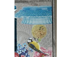 Voederbel Feedingbell ruitjesglas Blauw voer-hanger voor vogels