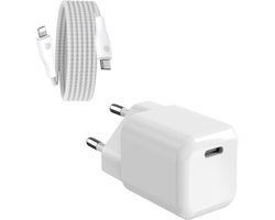 Usb C Fast Charger geschikt voor iPhone 11 / iPhone 12 / iPhone 13 / iPhone 14 – Oplader usb C – Usb C Power Adapter 30w – Snellader – 1 meter