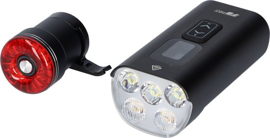 Strex Fietsverlichting Set LED 1600 lumen - Fietslamp Voorlicht & Achterlicht - Fietslampje - Fietsverlichting USB Oplaadbaar