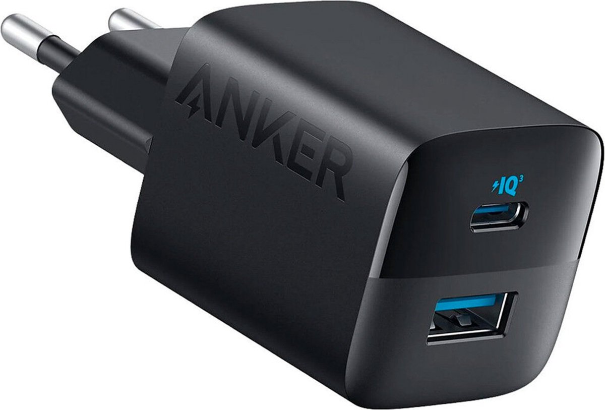 Anker 323 - USB-C Charger (33W) - 2 Port Compact Charger for iPhone 14/14 Plus/14 Pro/14 Pro Max/13/12, Pixel, Galaxy, iPad/iPad Mini and more (Cable not included) - White