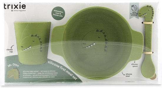 Trixie Silicone first meal set - Mr. Dino van Trixie — afbeelding 4