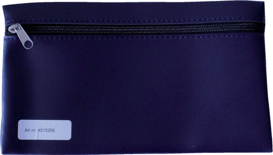 Schooletui 15x26cm met rits skai donkerblauw