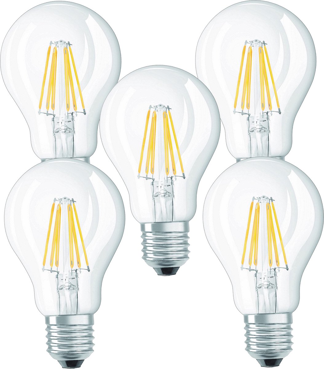 TRANGO Set van 5 E27001-5 LED-gloeilampen 8 Watt 850 lumen I warm wit I Vervanging voor 60W gloeilamp I Lamp I Lamp I LED-lamp in druppelvorm met E27-fitting I Stralingshoek 360°