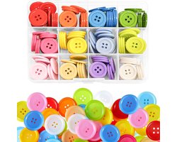 180 stuks knopen - Knoopjes - Gekleurd - 20mm - Mixed Setje - Voor Naaien - Hobby - Ronde knoppen met opbergdoos - Scrapbooking en decoreren