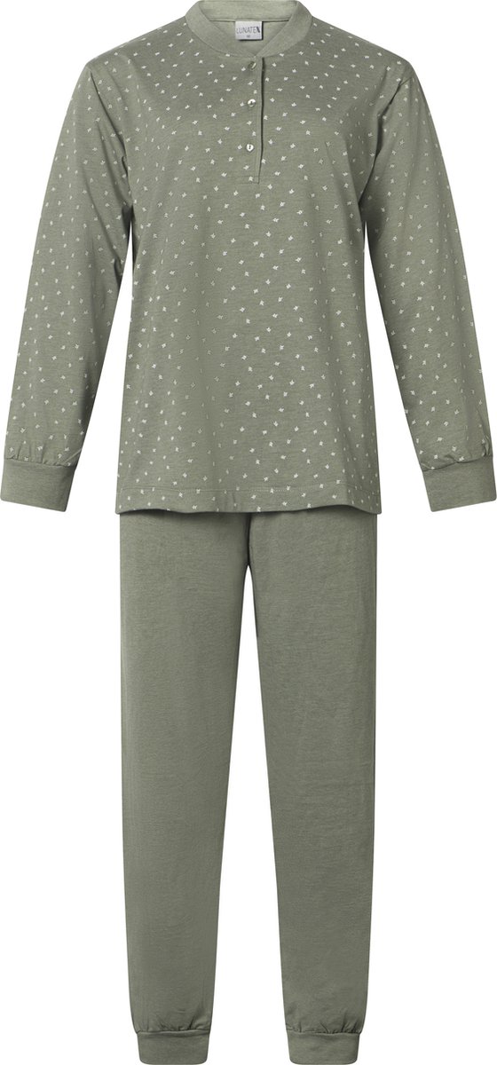Lunatex dames pyjama 124197 Leafs - groen Leaf - Groen