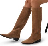 Manfield - Bottes hautes en daim marron - Taille 37