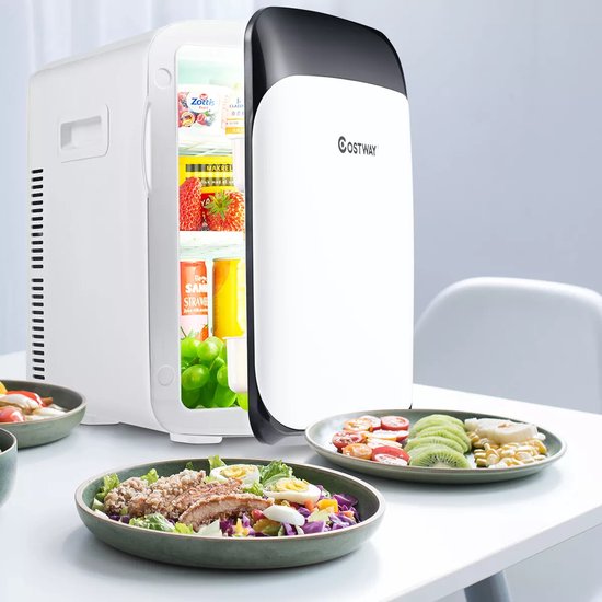 Luxe Mini Koelkast - 15 Liter - Koelen & Verwarmen - Zwarte Glazen Deur - Mat Zwart - Mini Fridge - (Skincare, Medicijnen, Eten, Drinken) Modern auto kantoren kamers camping tuin van GranMaison — afbeelding 3