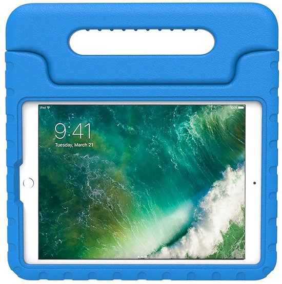 Blauw iPad Pro 10.5 hoesje met handvat, lichtgewicht en schokabsorberend.