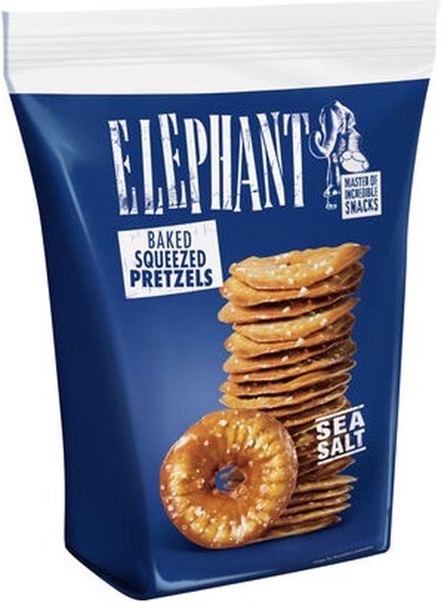 12x Elephant Pretzels Zeezout 180 gr