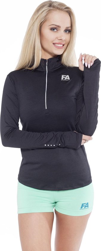 Sportlongsleeve Dames Zwart - Fitness Authority