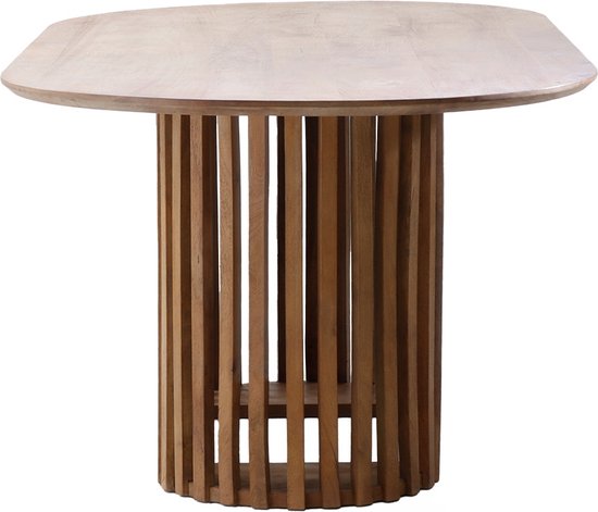 Giga Meubel Eettafel Ferran - Ovaal - Mangohout - Naturel - 200cm