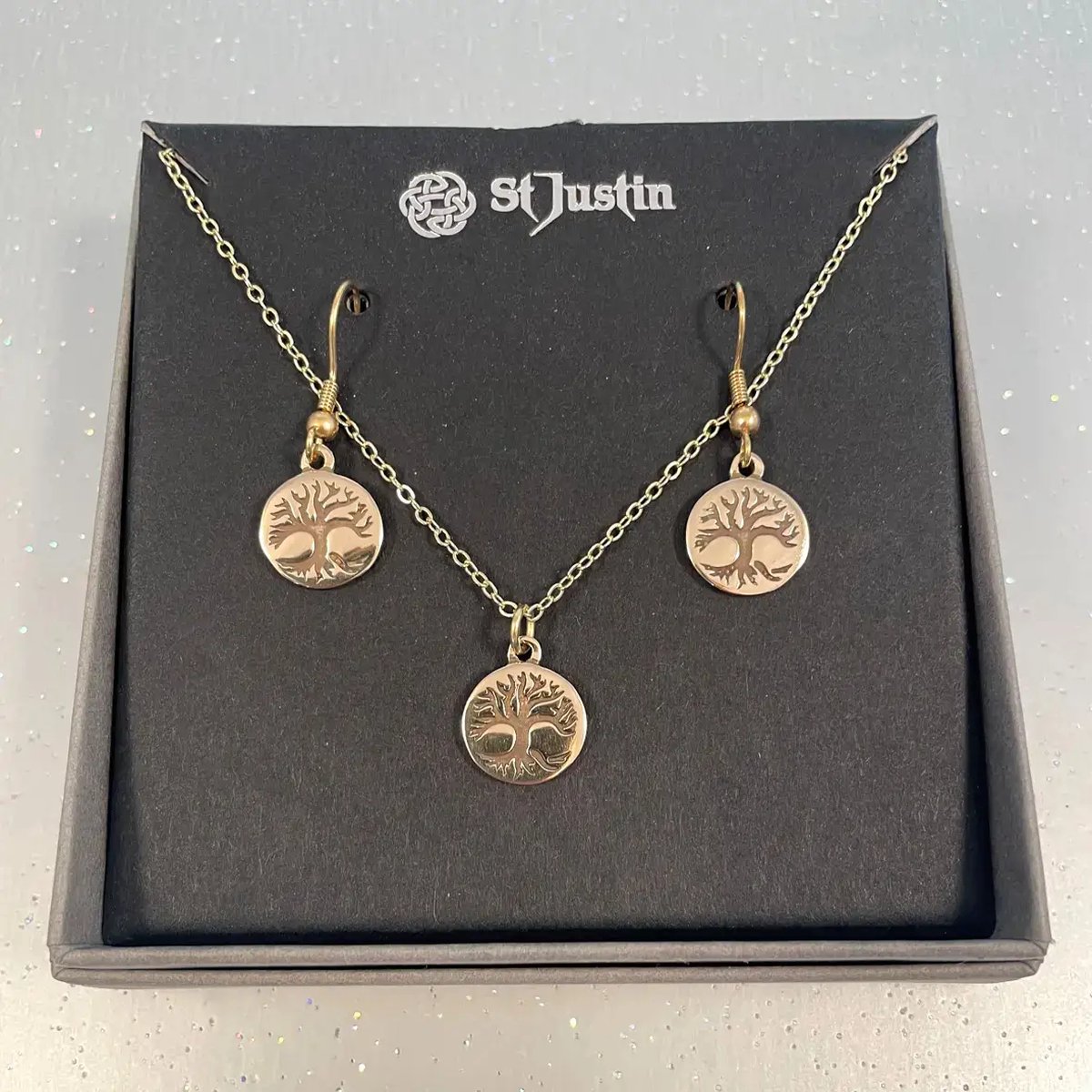 St. Justin, Sieraden set, Bronzen “kleine levensboom” set(BSET949)