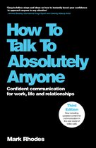 Boek "How To Talk To Absolutely Anyone" in cyan op zwarte achtergrond. Bevat "Third Edition".