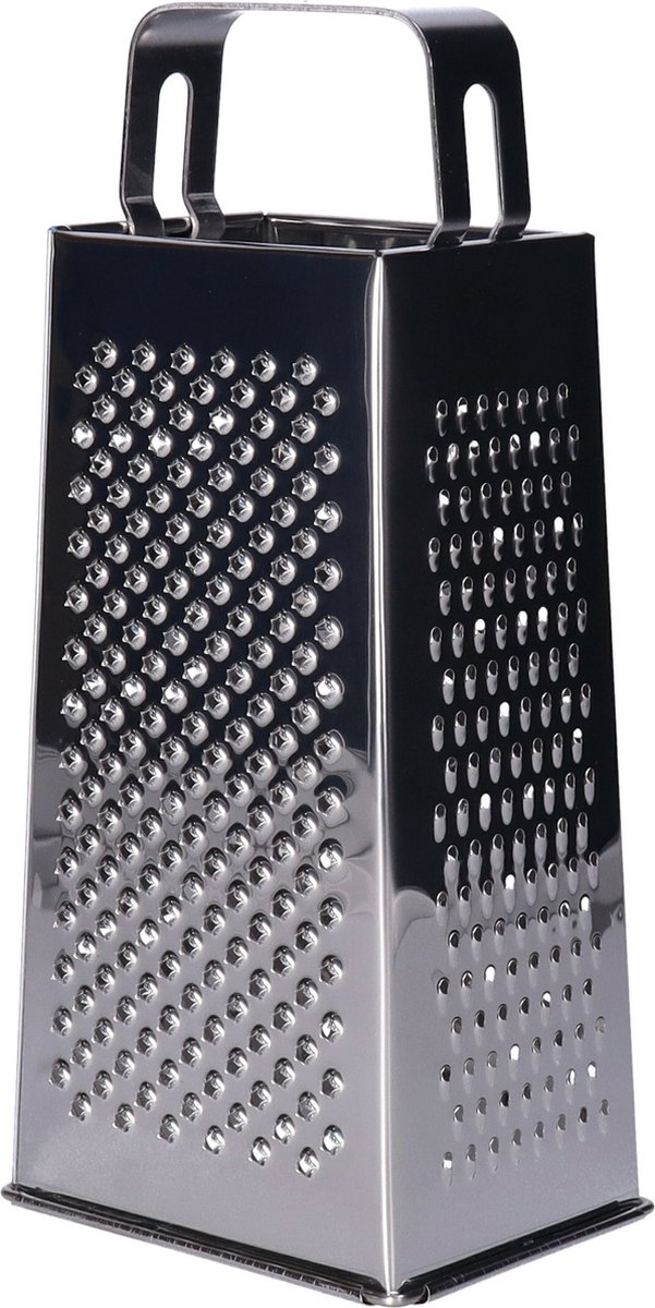 Alessandro Keuken rasp/kaasrasp - 23 cm - 4-zijdig - zilver - RVS - handrasp