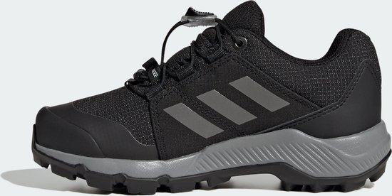 Zwarte wandelschoen voor kinderen met grijze accenten en zool. GORE-TEX.