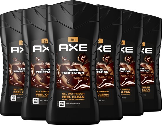 AXE 3-in-1 Douchegel - Dark Temptation - 6 x 250 ml - Voordeelverpakking