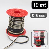 Passepoil/PIPING de 10 mètres, avec bord Lurex, couleur NOIR/OR