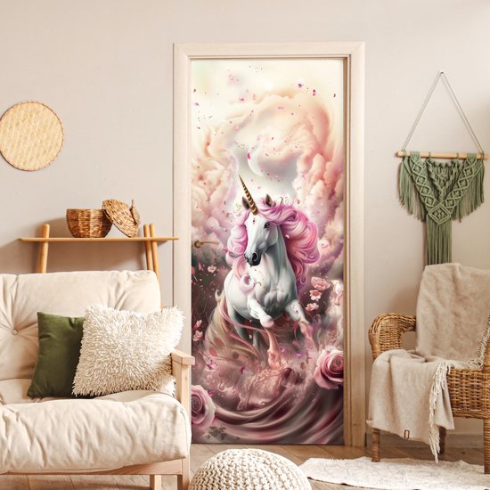 VIRANDA 3D Deurstickers Zelfklevend Deurbehang - Gang in de Toskana - Deurfolie Deur poster PVC Afneembaar Waterdicht Stickers 77 x 200 cm