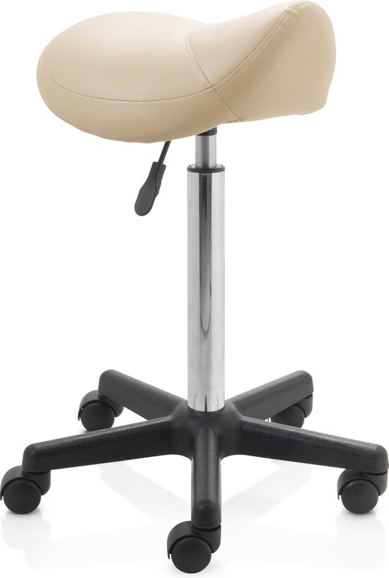 Dunimed Ergonomische Zadelkruk met rugleuning - Wit 8719689229300