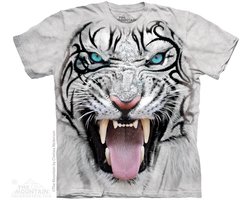 T-shirt Big Face Tribal White Tiger XXL