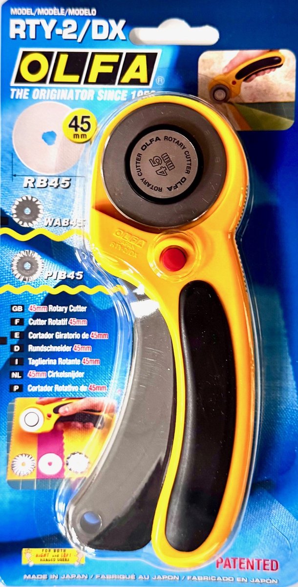 OLFA Roterende snijder RTY-2/DX - Ergonomische handgreep - 45 mm mes