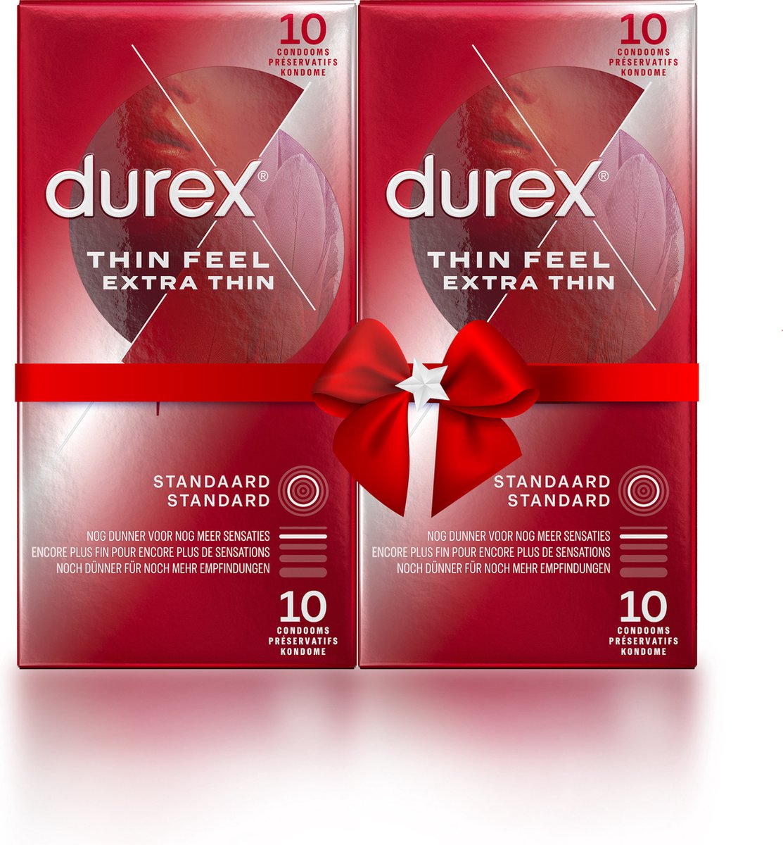 Bol.com Durex Condooms - Thin Feel Extra Dun 10st x2 - Voordeelverpakking - Cadeau voor man en vrouw aanbieding