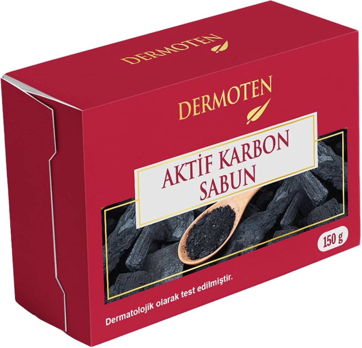 Goedkoopste DERMOTEN Geactiveerde Zeep op Houtskoolbasis, Plantaardige Glycerine, Transparant, Diepreinigend en Hydraterend, Natuurlijke Ontgifter, Ontstopt Poriën en Voorkomt Puistjes, 150g